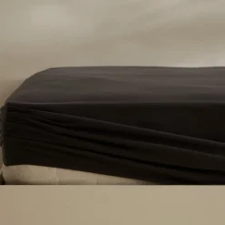 New Home Jersey 100% Turkish Cotton Fitted Sheet, 120x200+30cm, Anthracite Bed Sheets