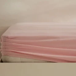 Outlet Home Jersey 100% Turkish Cotton Fitted Sheet, 200x200+30cm, Dusty Pink Bed Sheets