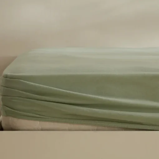 New Home Jersey 100% Turkish Cotton Fitted Sheet, 160x200+30cm, Mint Bed Sheets
