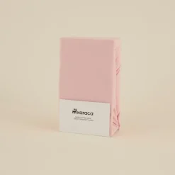 Online Home Jersey 100% Turkish Cotton Fitted Sheet, 100x200+30cm, Dusty Pink Bed Sheets
