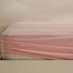 Online Home Jersey 100% Turkish Cotton Fitted Sheet, 100x200+30cm, Dusty Pink Bed Sheets