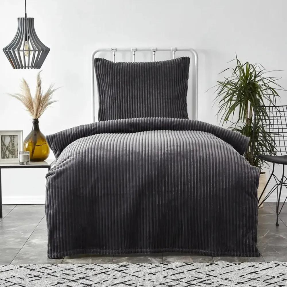 Outlet Home Joena Soft Bedspread Set, Single, Grey Bedspreads