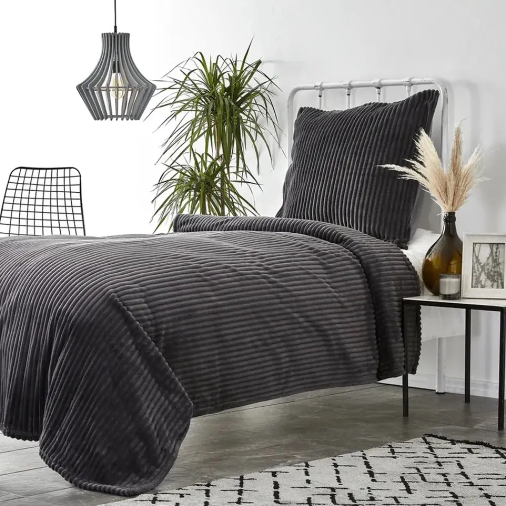 Outlet Home Joena Soft Bedspread Set, Single, Grey Bedspreads