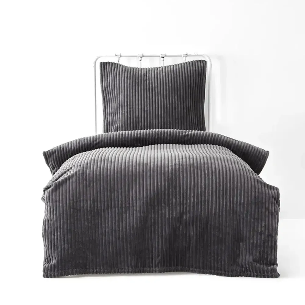 Outlet Home Joena Soft Bedspread Set, Single, Grey Bedspreads