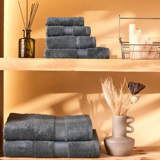Online Home Joey Egyptian Cotton Shower Towel, 70cmx140cm, Anthracite Towels|Microwave Dishes & Bowls