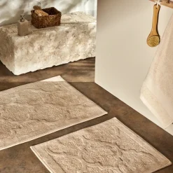 Outlet Home Katy 2-Piece Bath Mat, Beige Bath Mats