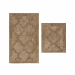 Outlet Home Katy 2-Piece Bath Mat, Beige Bath Mats