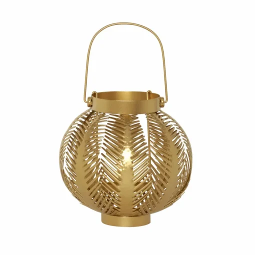 Home Leaf Lantern, 20cmx19cm, Gold Ornaments