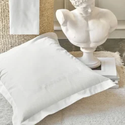 Home Livia Percale Embroidered 100% Turkish Cotton Duvet Cover Set, Double, White Duvet Cover Sets