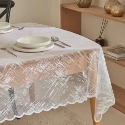 Hot Home Luana Tablecloth, 145x220cm, White Tablecloths