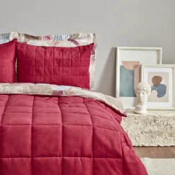 Discount Home Lydia Bedding Set, Double, Burgundy Bedding Sets
