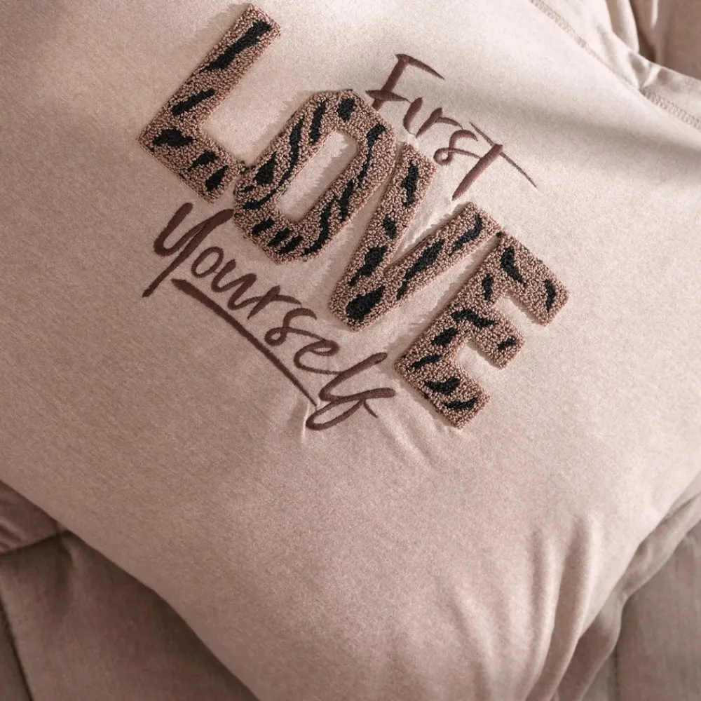 Clearance Home Motto 100% Turkish Cotton Comfort Bedding Set, Double, Beige Bedding Sets|Duvet Cover Sets