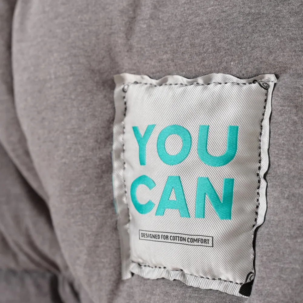 New Home Motto Cotton Comfort Bedding Set, Double, Grey Bedding Sets