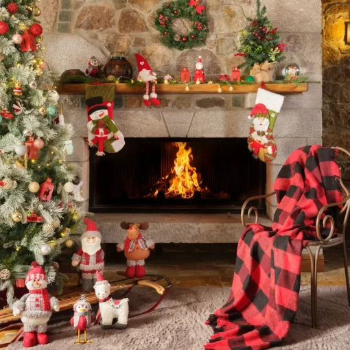 Online Home Mountain Blanket, 130cmx170cm, Red Black Throws & Blankets