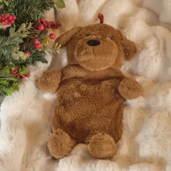 Hot Home New Year Bear Hot Water Bottle, Brown Hot Water Bottle