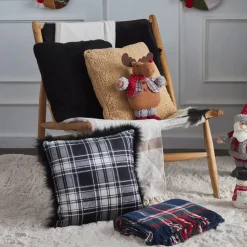 Outlet Home New Year Christmas Standing Reindeer Plush Toy Decoration, 32cm, Multi Ornaments