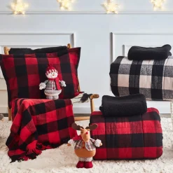 Outlet Home New Year Christmas Standing Reindeer Plush Toy Decoration, 32cm, Multi Ornaments