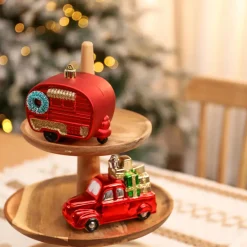 Best Home New Year Christmas Truck & Caravan Tree Decoration Set, 2 Piece, Multi Ornaments
