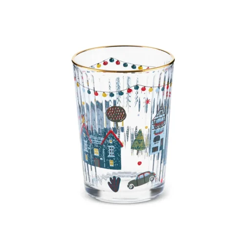 Outlet Home New Year Christmas 6-Piece Chick Glass Tumbler Set, 500ml, Multi Tumbler Glasses