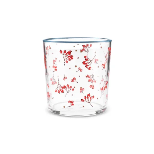 Clearance Home New Year Christmas 3-Piece Butcher's Broom Glass Tumbler Set, 380ml, Multi Tumbler Glasses