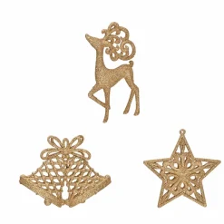 Sale Home New Year Christmas Glitter Tree Decoration Set, 3 Piece, Ornaments