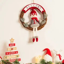 Outlet Home New Year Christmas Wreath, 45cm, Multi Ornaments