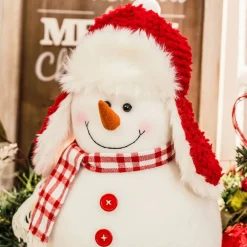 Outlet Home New Year Christmas Snowman Plush Toy Decoration, 23cm, Multi Ornaments