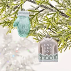 Discount Home New Year Christmas Wool Tree Decoration Set, 2 Piece, Multi Ornaments