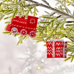 Outlet Home New Year Christmas Gifty Tree Decoration Set, 4 Piece, Multi Ornaments