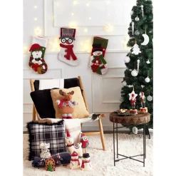 Online Home New Year Christmas Snowman Gift Stocking Sock Decoration, 47cm, Multi Ornaments