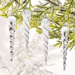 New Home New Year Christmas Icicle Tree Decoration Set, 5 Piece, 16cm, Multi Ornaments