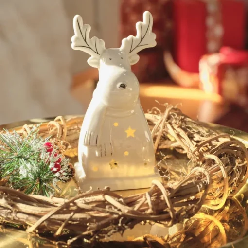 Discount Home New Year Reindeer LED Decorative Object, White Ornaments
