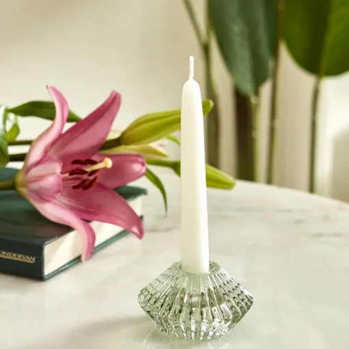 Outlet Home Pemy Double-Sided Candle Holder, 7x4cm, Green Candle Holder