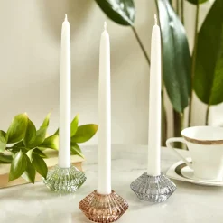 Outlet Home Pemy Double-Sided Candle Holder, 7x4cm, Green Candle Holder