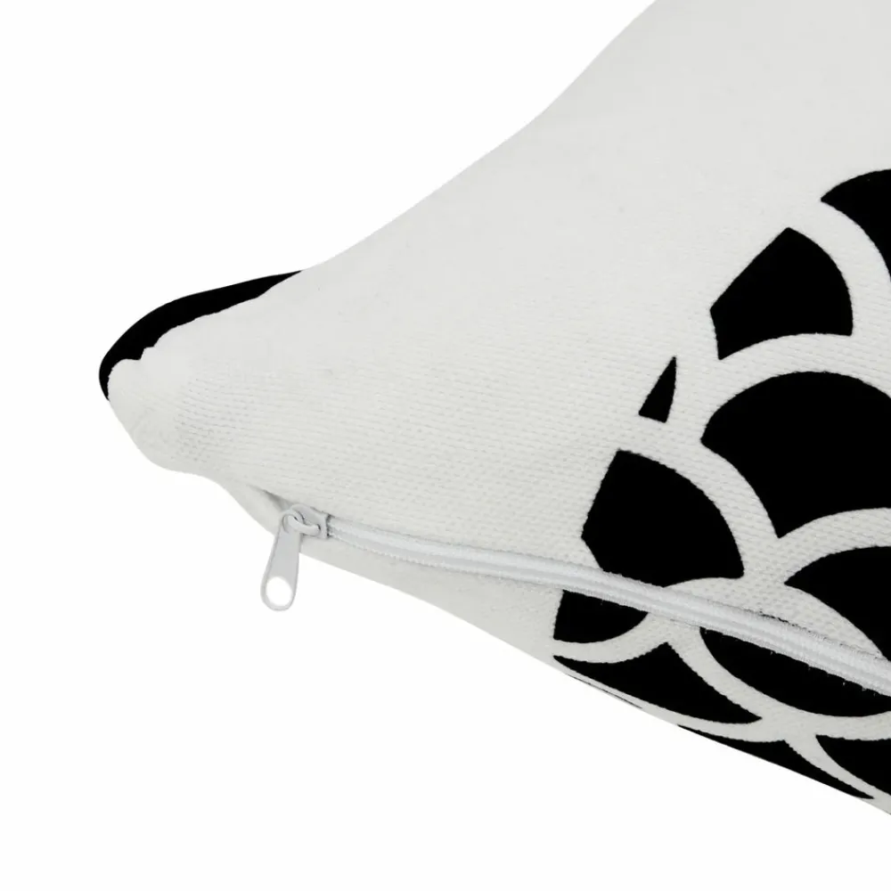 Hot Home Pineapple Filled Cushion, 43cmx43cm, Black-White Cushions