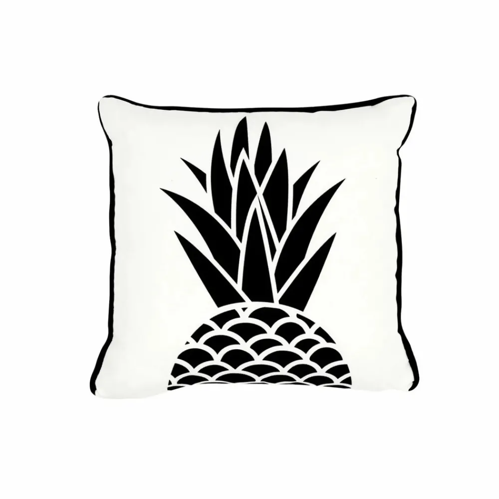 Hot Home Pineapple Filled Cushion, 43cmx43cm, Black-White Cushions