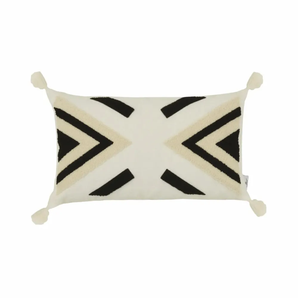 Sale Home Russo Filled Cushion, 31cmx50 cm, Beige-Black Cushions