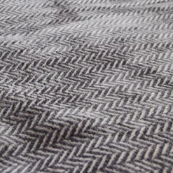Outlet Home Sandra Herringbone Pattern Blanket, 200x220cm, Double, Grey Throws & Blankets