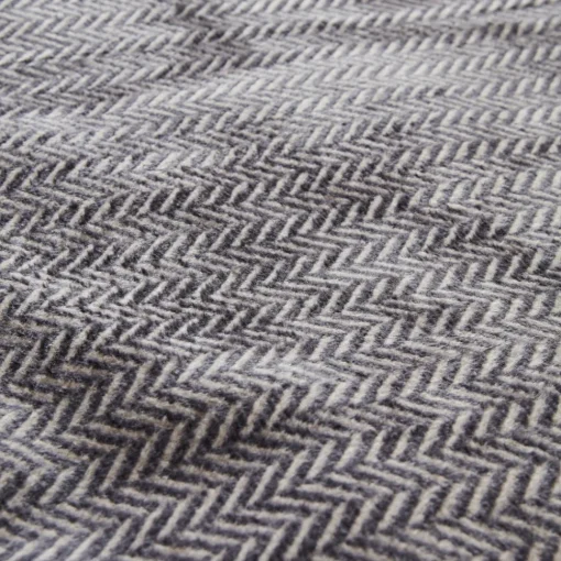 Outlet Home Sandra Herringbone Pattern Blanket, 200x220cm, Double, Grey Throws & Blankets