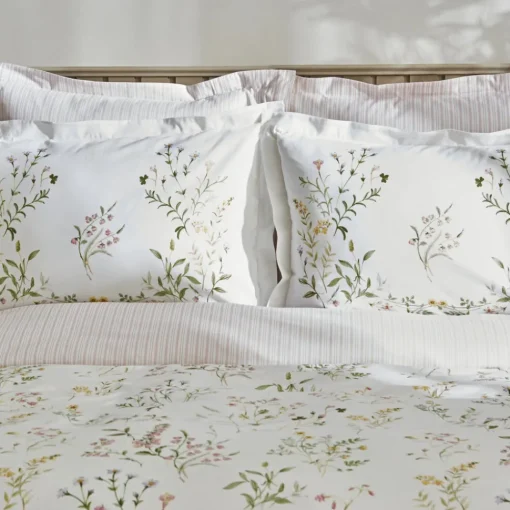 Outlet Home Sera 100% Turkish Cotton Duvet Cover Set with Bed Sheet, Double, Green Duvet Cover Sets