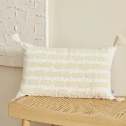 Home Sheri Filled Cushion, 31cmx50cm, Cream Cushions