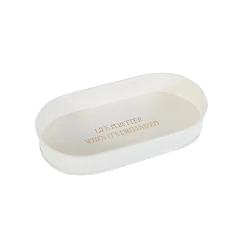 Discount Home Sylvia Decorative Tray & Organizer, 29cm, White Trays