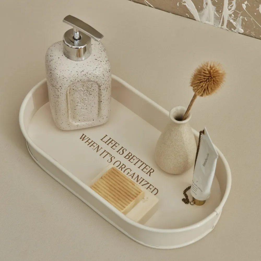 Discount Home Sylvia Decorative Tray & Organizer, 29cm, White Trays