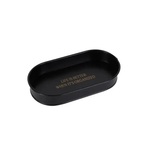 Discount Home Sylvia Decorative Tray and Organizer, 29cm, Black Trays