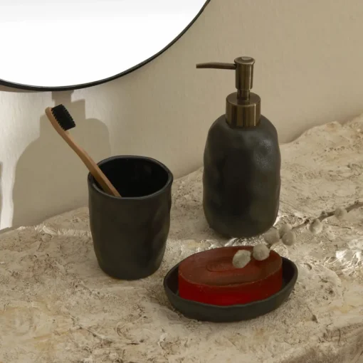 Discount Tracy 3-Piece Bathroom Accessory Set, Black Bath Accessories