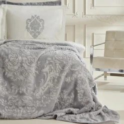 Hot Home Tugba 8-Piece Bedding Set, Double, Silver Bedding Sets