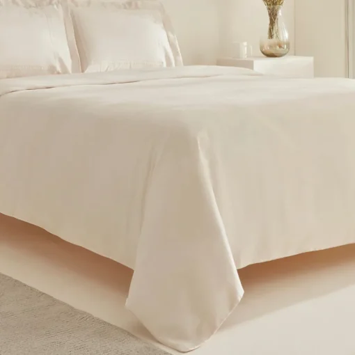 Outlet Home White Collection Felves 100% Turkish Cotton Duvet Cover Set, King Size, Beige Duvet Cover Sets
