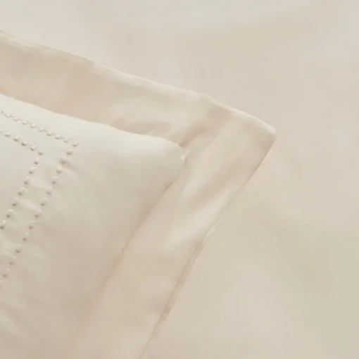 Outlet Home White Collection Felves 100% Turkish Cotton Duvet Cover Set, King Size, Beige Duvet Cover Sets