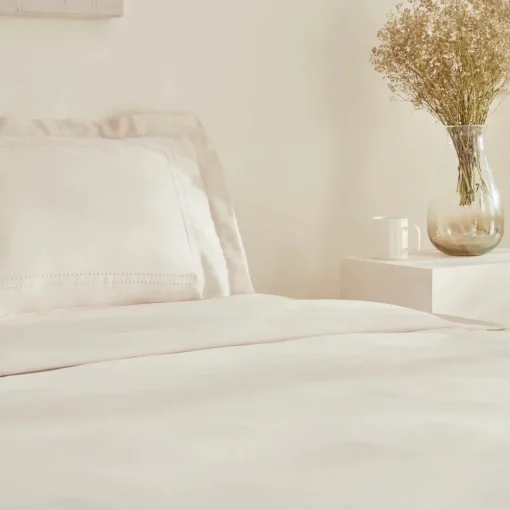 Sale Home White Collection Felves 100% Turkish Cotton Duvet Cover Set, Double, Beige Duvet Cover Sets