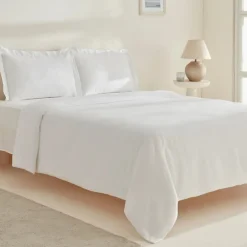 Hot Home White Collection Felves 100% Turkish Cotton Duvet Cover Set, King Size, White Duvet Cover Sets